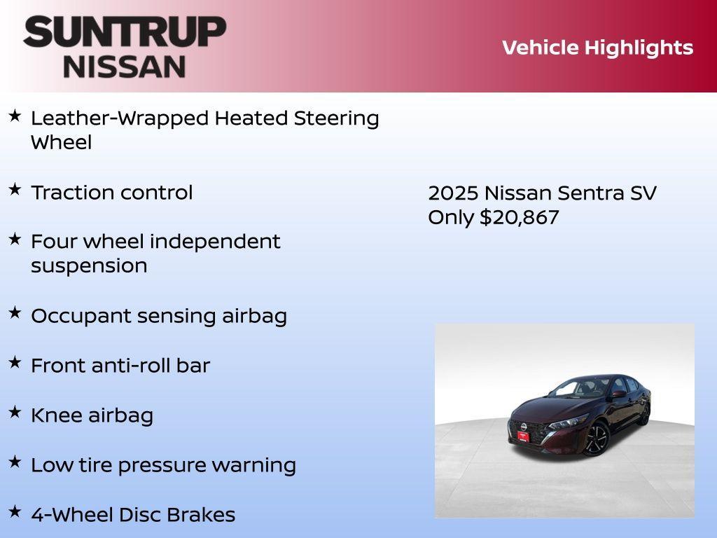 new 2025 Nissan Sentra car, priced at $20,867