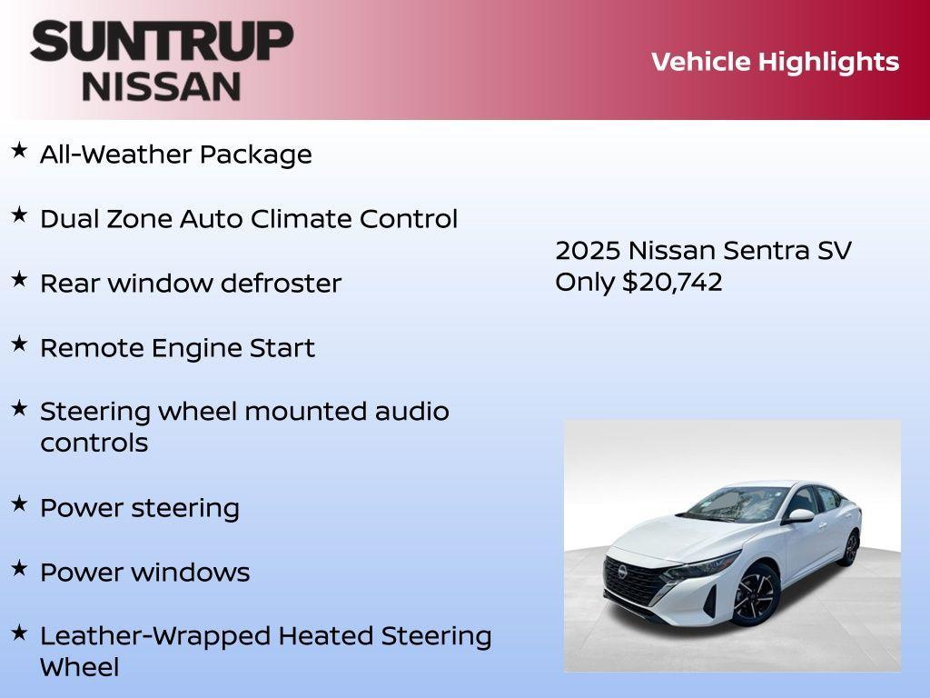 new 2025 Nissan Sentra car, priced at $20,742