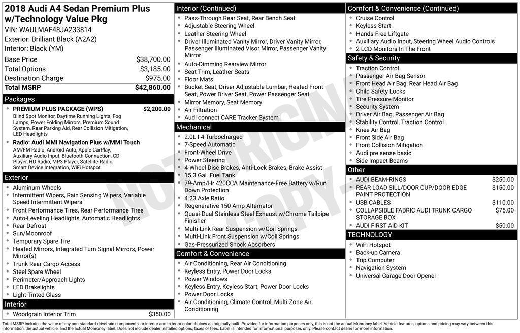 used 2018 Audi A4 car, priced at $16,885