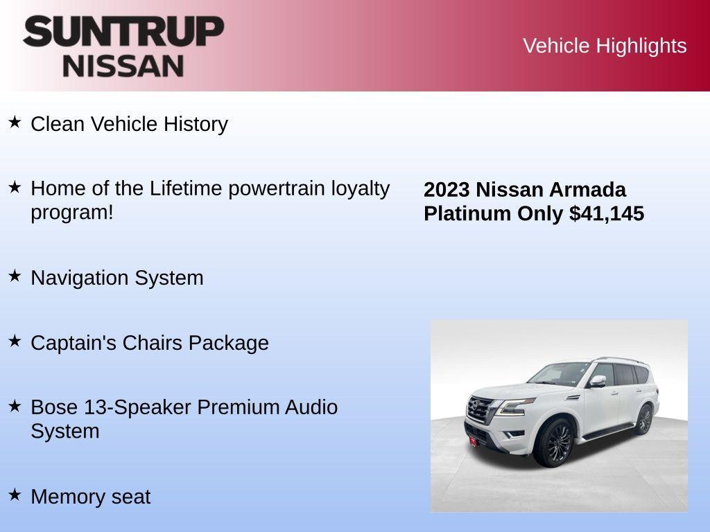 used 2023 Nissan Armada car, priced at $41,145