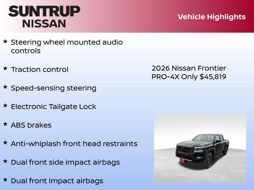 new 2026 Nissan Frontier car, priced at $45,819