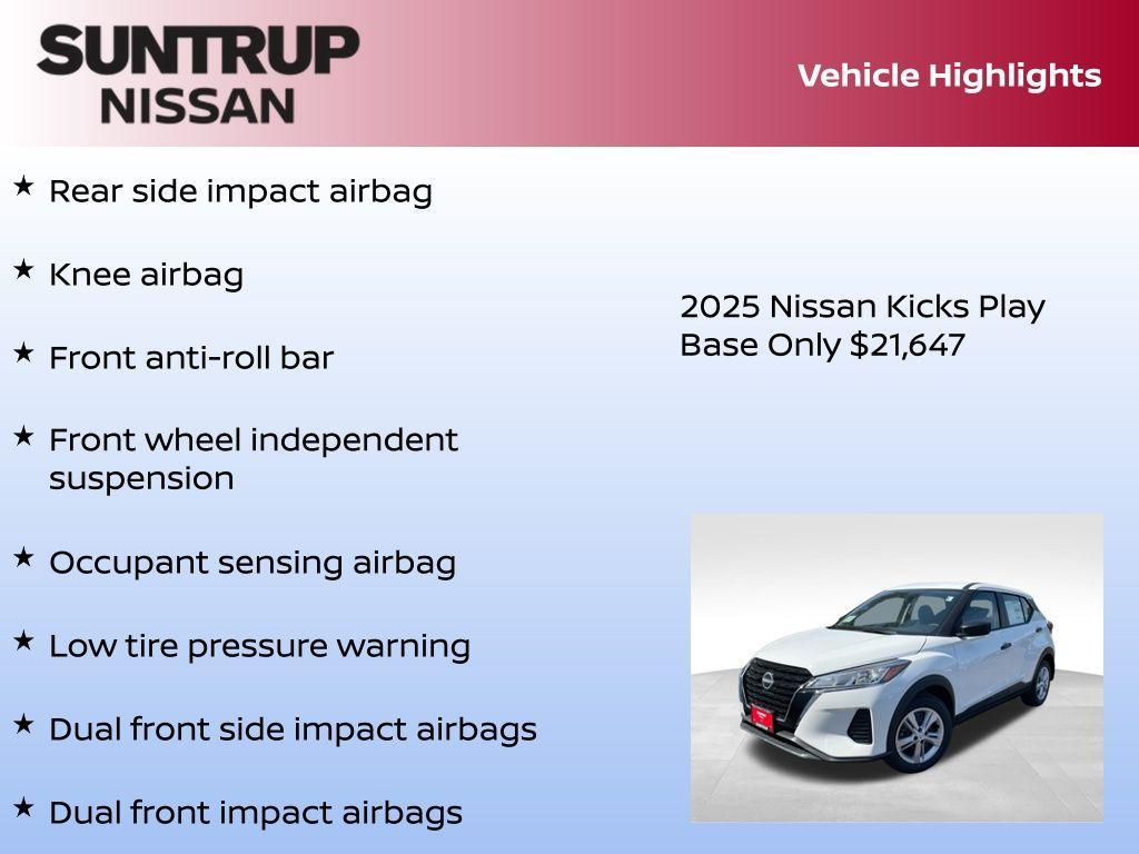 new 2025 Nissan Kicks Play car, priced at $21,647