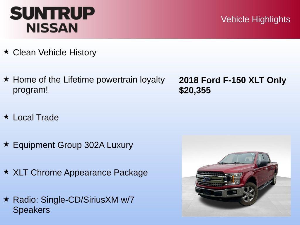 used 2018 Ford F-150 car, priced at $20,355