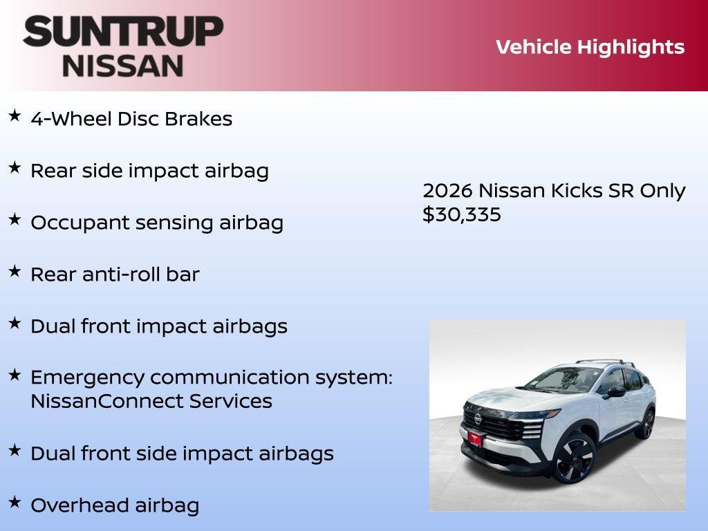 new 2026 Nissan Kicks car, priced at $30,335