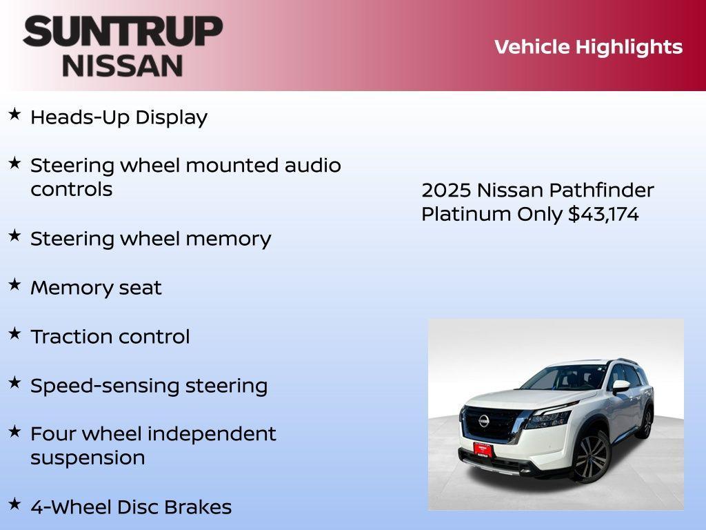 new 2025 Nissan Pathfinder car, priced at $43,174