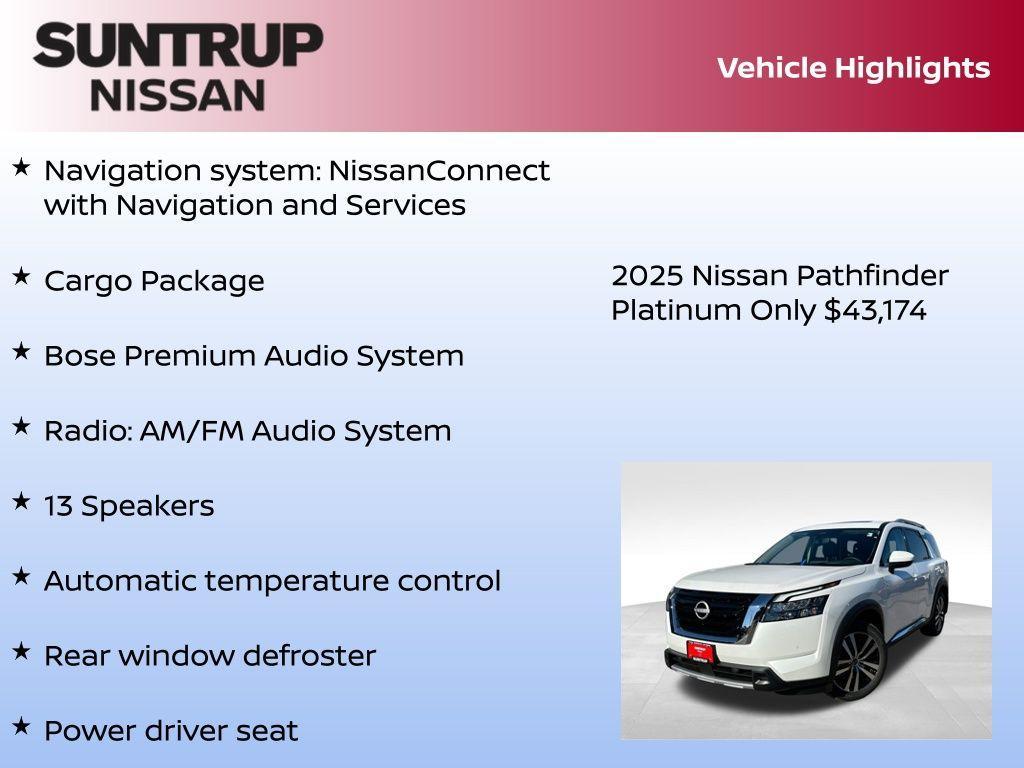 new 2025 Nissan Pathfinder car, priced at $43,174