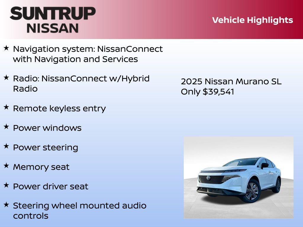 new 2025 Nissan Murano car, priced at $39,541