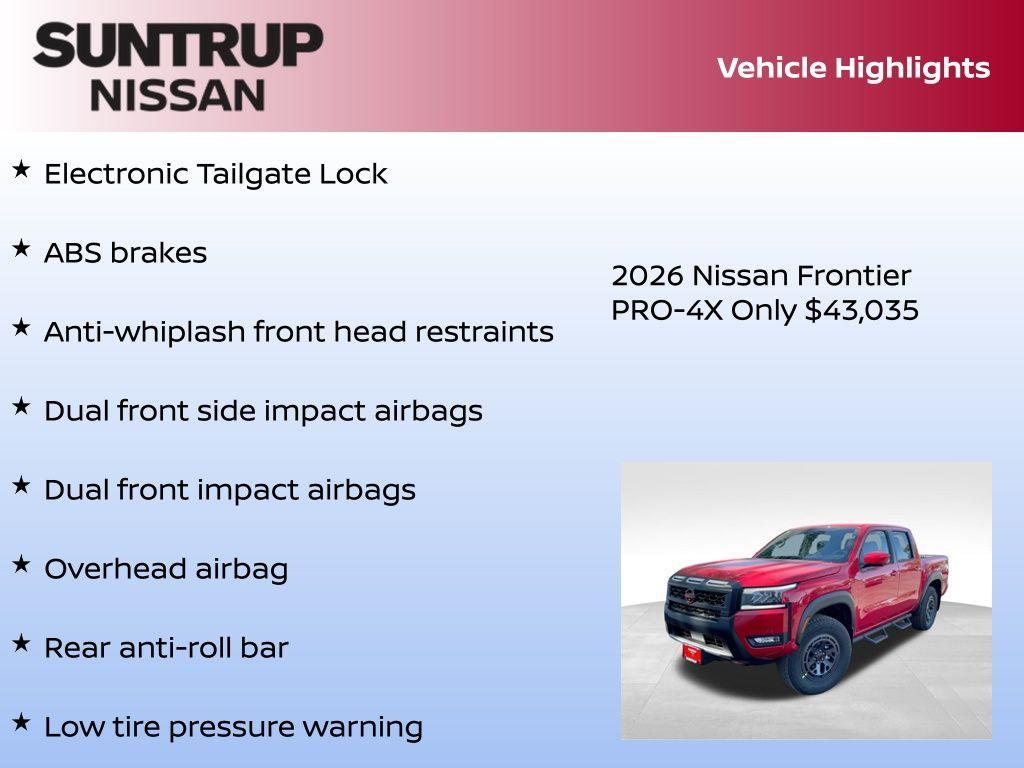 new 2026 Nissan Frontier car, priced at $43,035