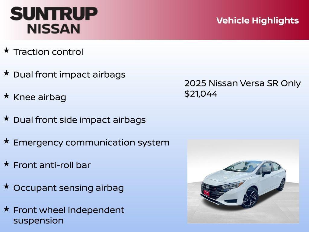 new 2025 Nissan Versa car, priced at $21,044