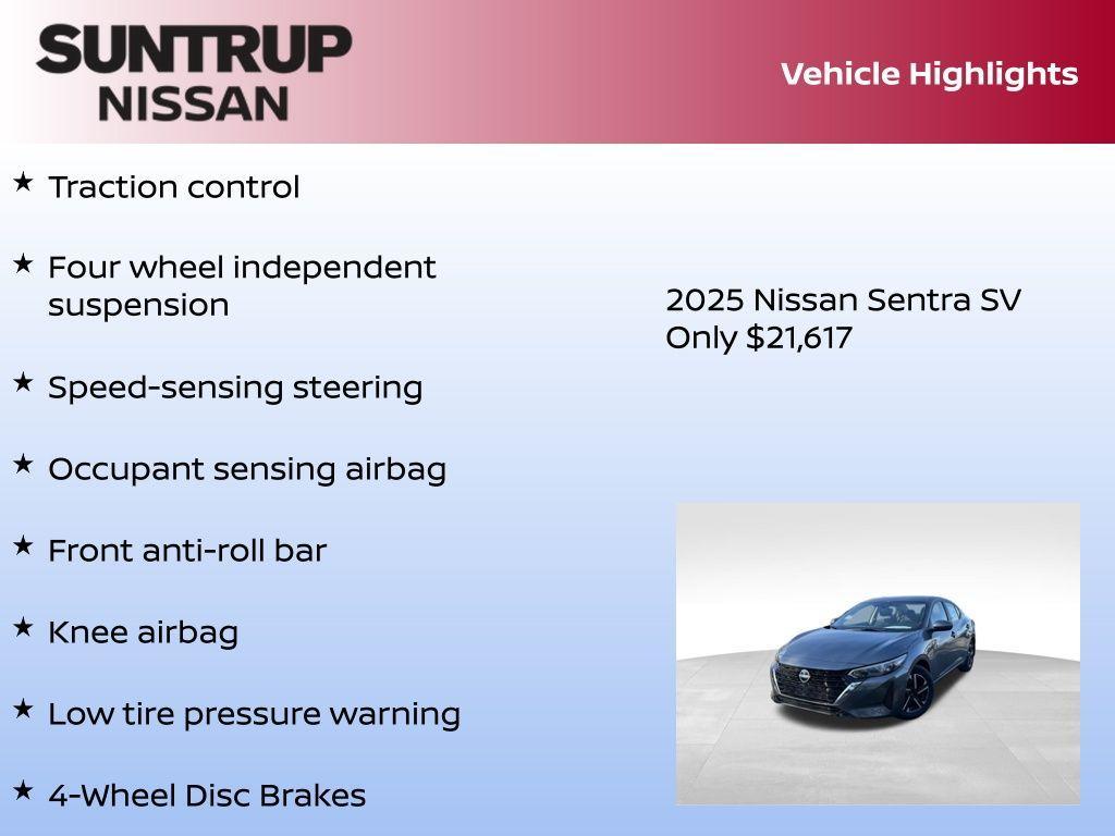 new 2025 Nissan Sentra car, priced at $21,617
