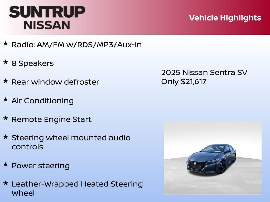 new 2025 Nissan Sentra car, priced at $21,617