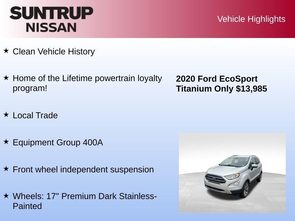 used 2020 Ford EcoSport car, priced at $13,985
