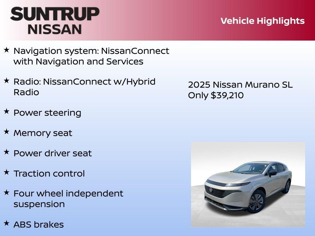new 2025 Nissan Murano car, priced at $39,210