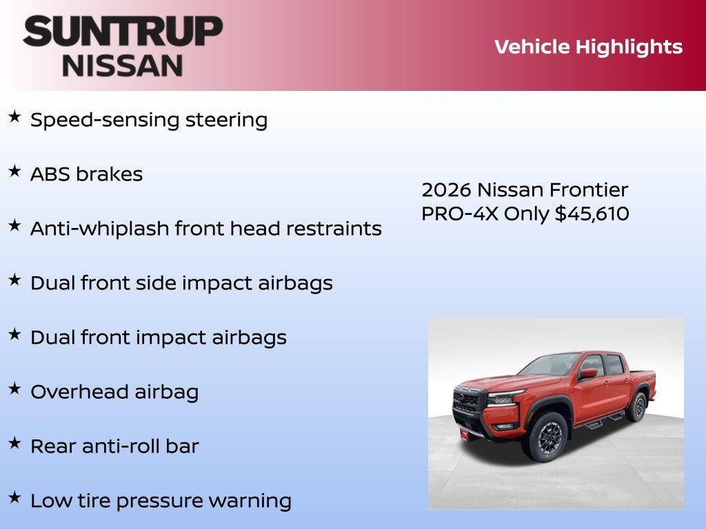 new 2026 Nissan Frontier car, priced at $43,591