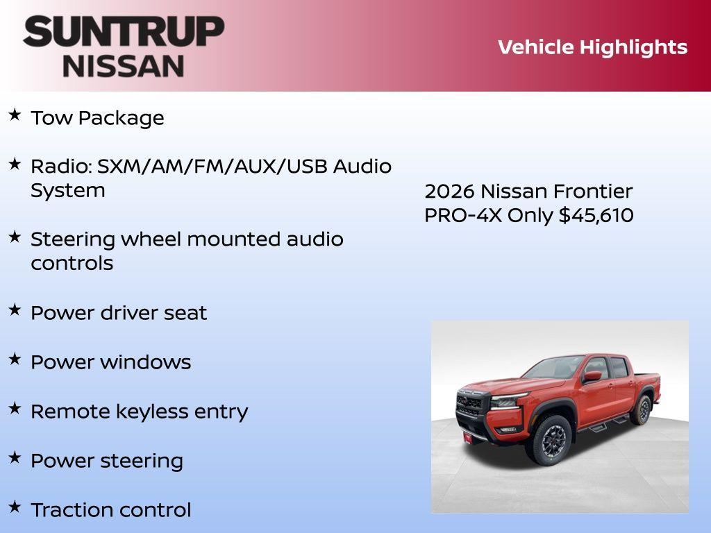 new 2026 Nissan Frontier car, priced at $43,591