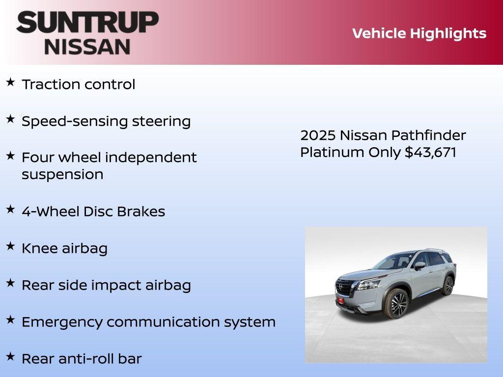 new 2025 Nissan Pathfinder car, priced at $43,671
