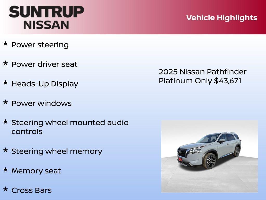 new 2025 Nissan Pathfinder car, priced at $43,671