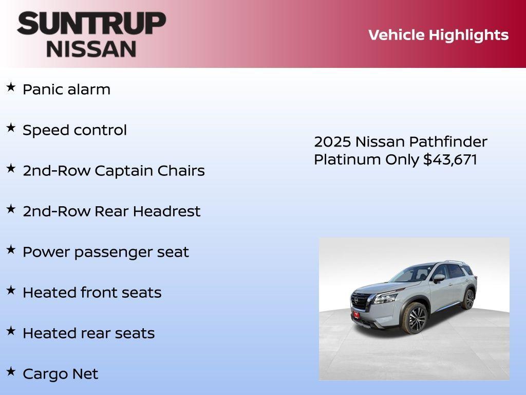 new 2025 Nissan Pathfinder car, priced at $43,671