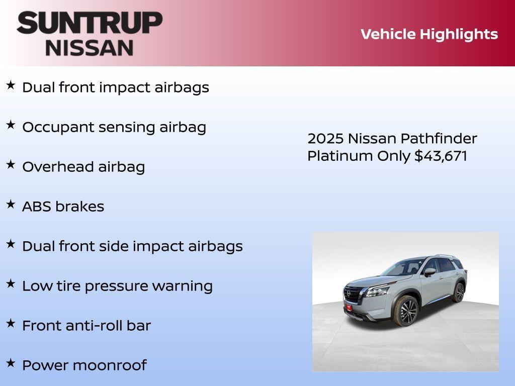 new 2025 Nissan Pathfinder car, priced at $43,671