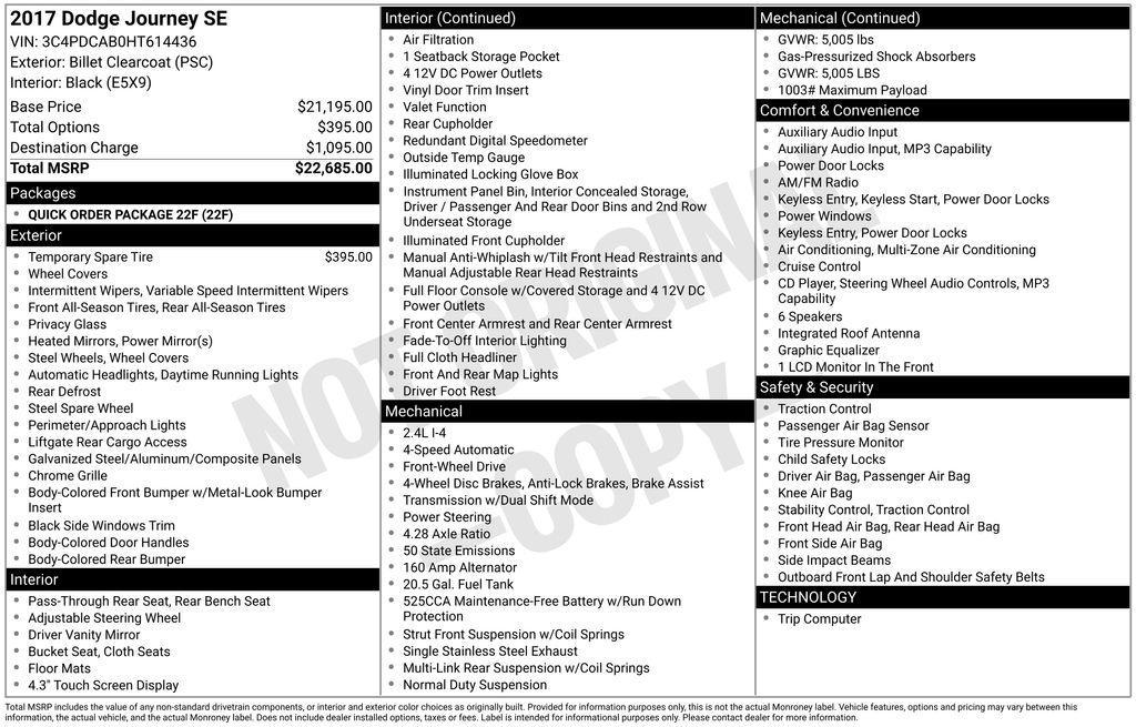 used 2017 Dodge Journey car, priced at $13,395