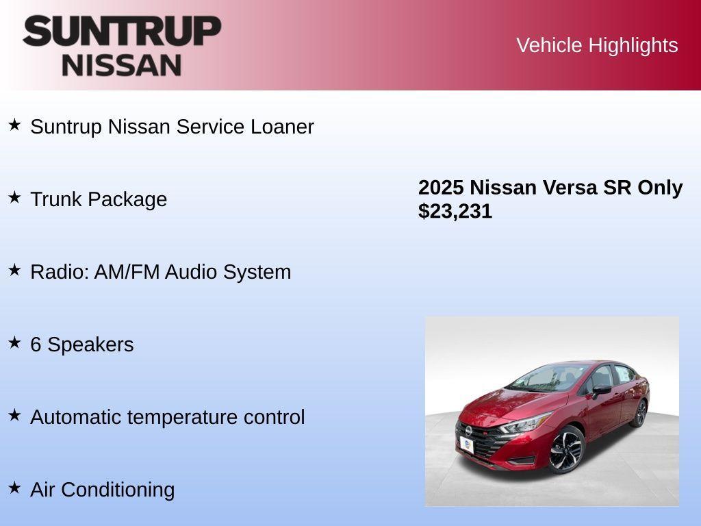 used 2025 Nissan Versa car, priced at $23,231