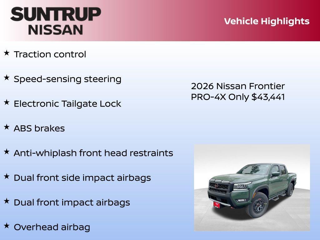 new 2026 Nissan Frontier car, priced at $43,441