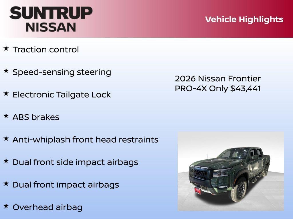 new 2026 Nissan Frontier car, priced at $43,441