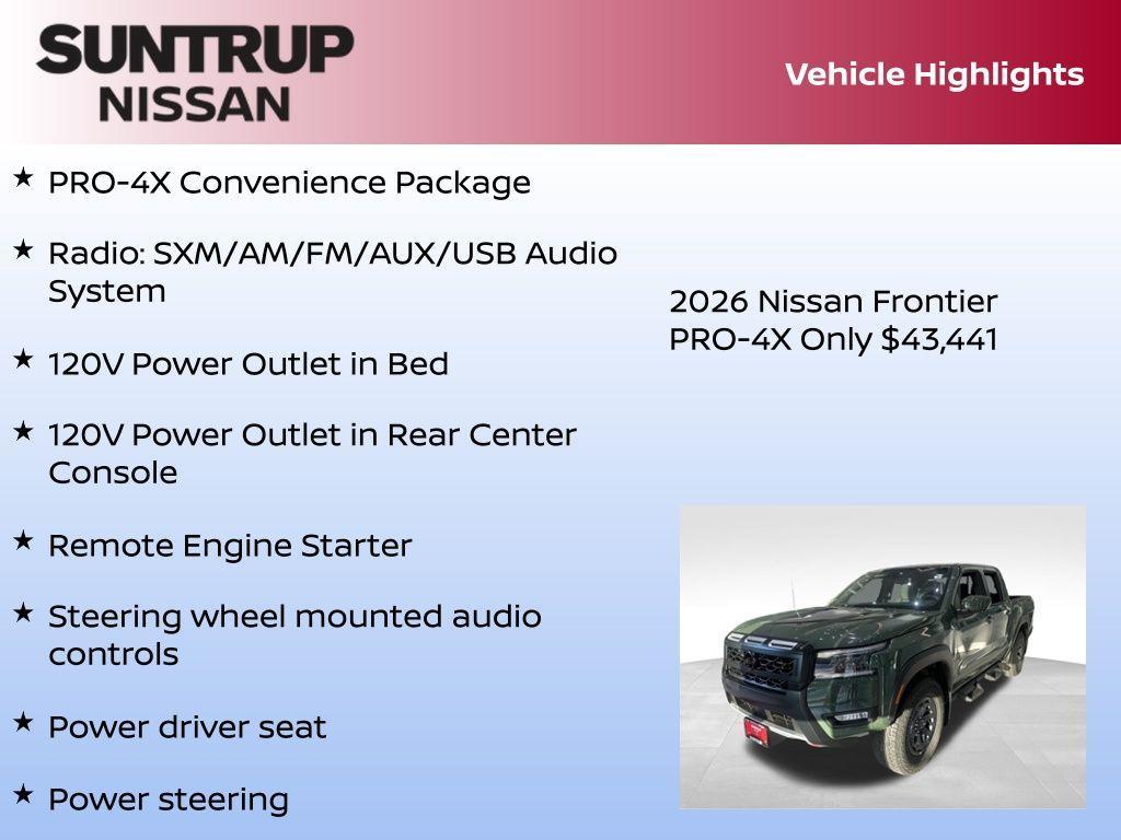 new 2026 Nissan Frontier car, priced at $43,441
