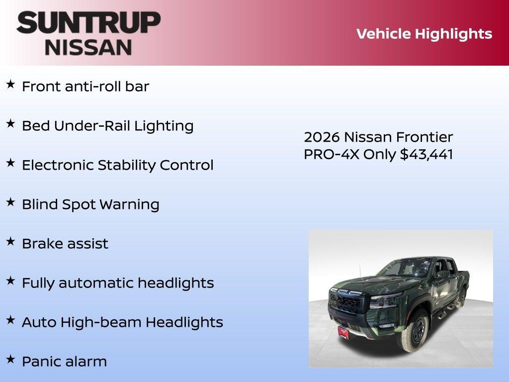 new 2026 Nissan Frontier car, priced at $43,441