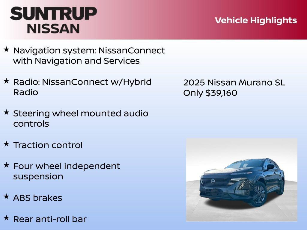new 2025 Nissan Murano car, priced at $39,160
