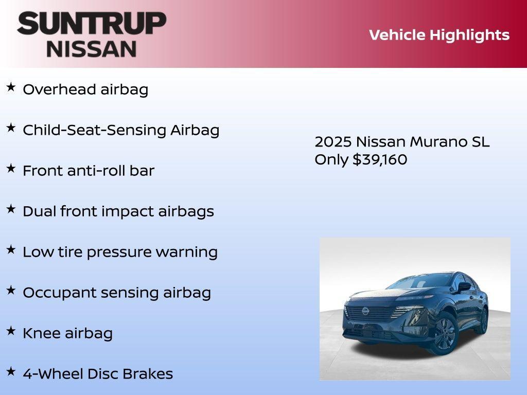 new 2025 Nissan Murano car, priced at $39,160
