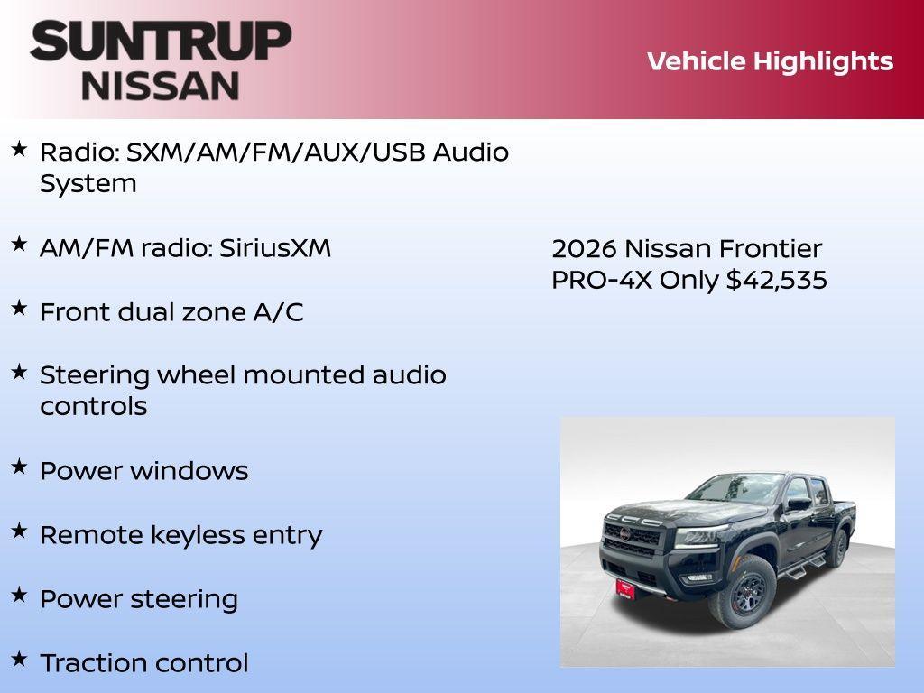 new 2026 Nissan Frontier car, priced at $42,535