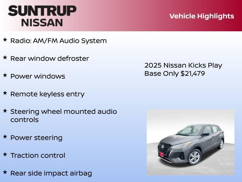 new 2025 Nissan Kicks Play car, priced at $21,479