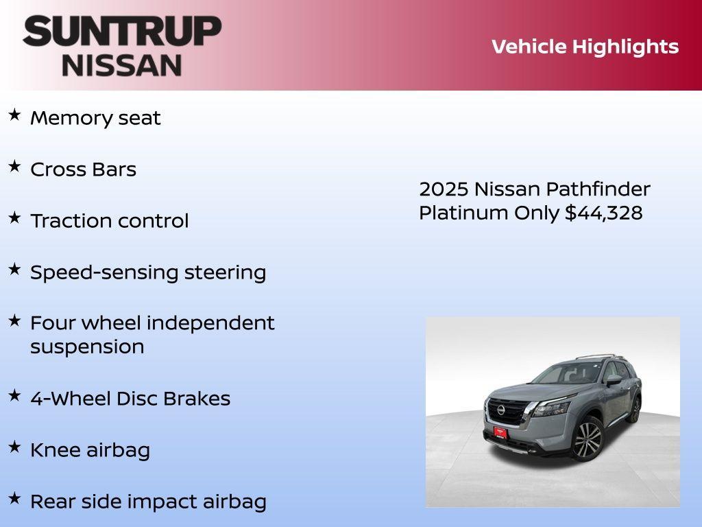 new 2025 Nissan Pathfinder car, priced at $44,328