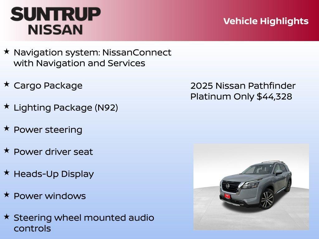 new 2025 Nissan Pathfinder car, priced at $44,328