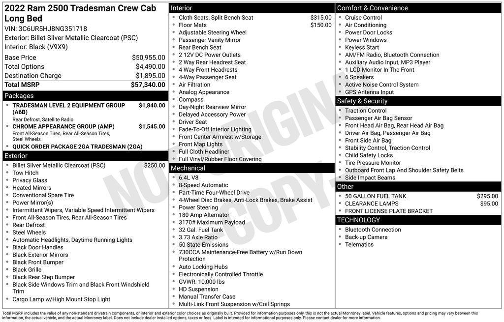 used 2022 Ram 2500 car, priced at $41,165
