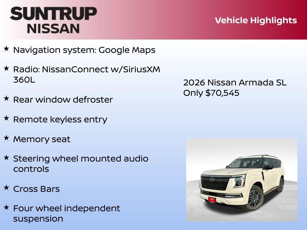 new 2026 Nissan Armada car, priced at $70,545