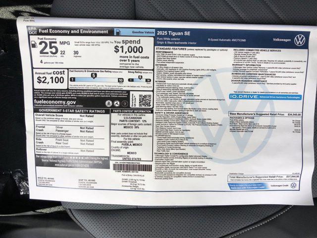 new 2025 Volkswagen Tiguan car, priced at $35,946