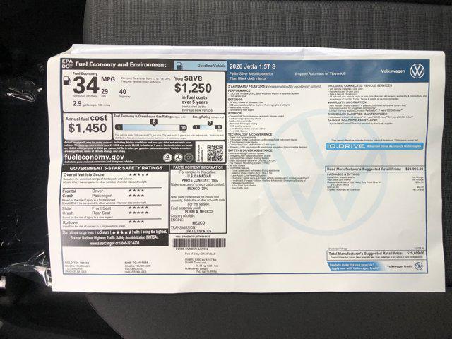 new 2026 Volkswagen Jetta car, priced at $24,779
