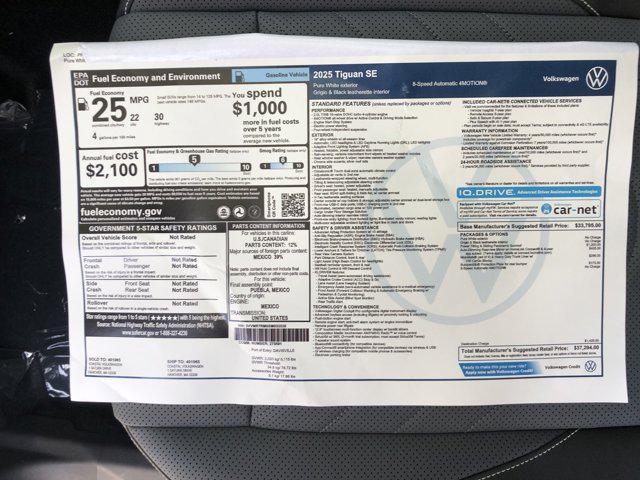 new 2025 Volkswagen Tiguan car, priced at $36,076