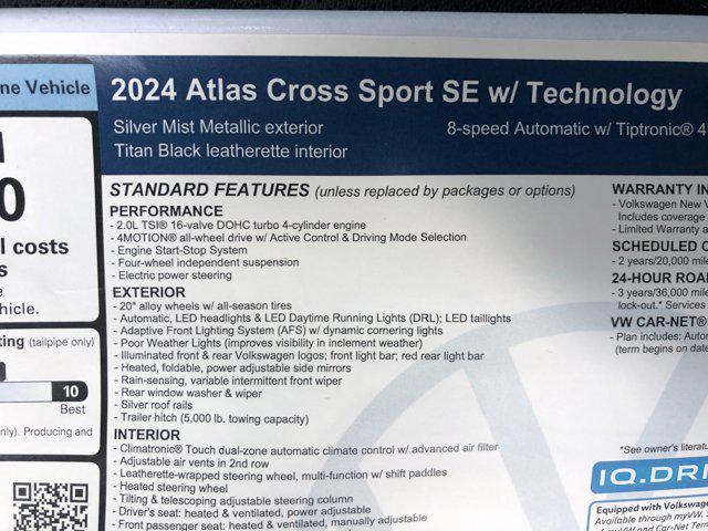 new 2024 Volkswagen Atlas Cross Sport car, priced at $44,209