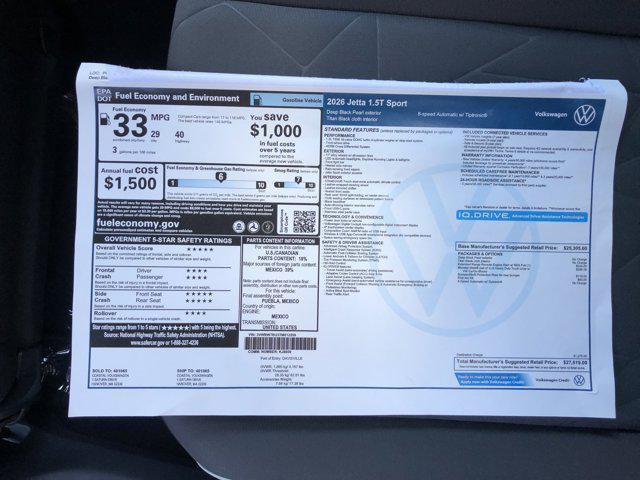 new 2026 Volkswagen Jetta car, priced at $26,556