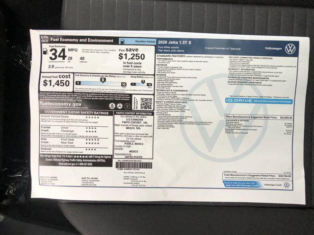 new 2026 Volkswagen Jetta car, priced at $24,918