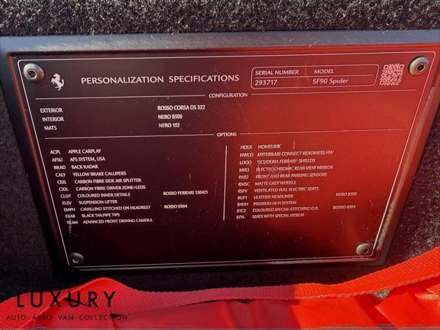 used 2023 Ferrari SF90 Spider car, priced at $599,995