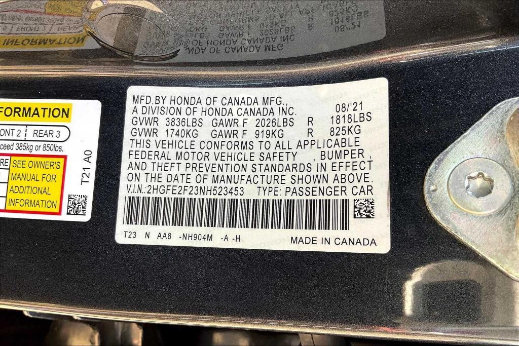 used 2022 Honda Civic car, priced at $19,035