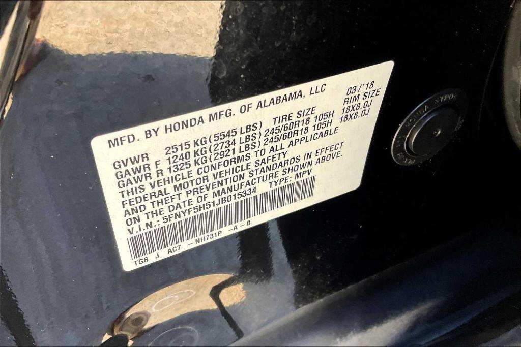 used 2018 Honda Pilot car, priced at $19,070