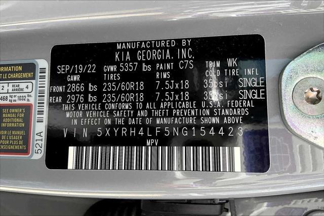 used 2022 Kia Sorento car, priced at $28,494