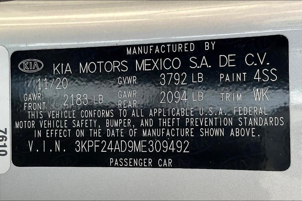 used 2021 Kia Forte car, priced at $13,288