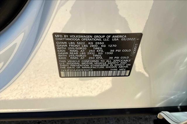 used 2022 Volkswagen Atlas car, priced at $24,398