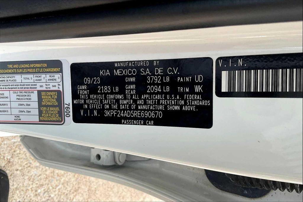 used 2024 Kia Forte car, priced at $18,846